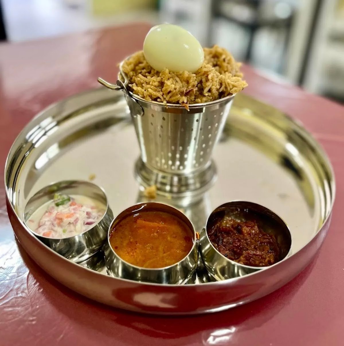 Chicken Biryani Special with Egg, Raita & Salan