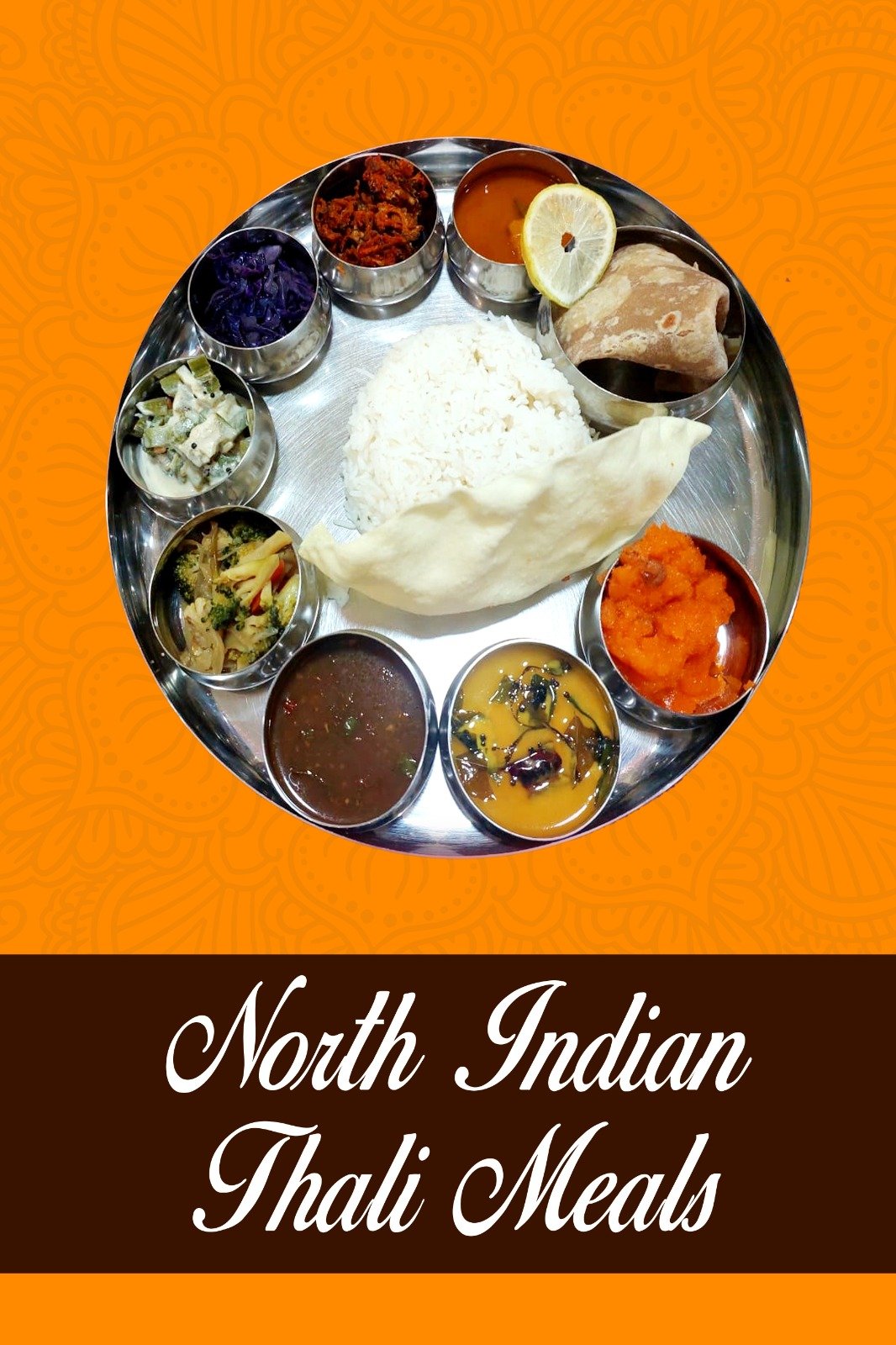 North Indian Thali Set With Rice