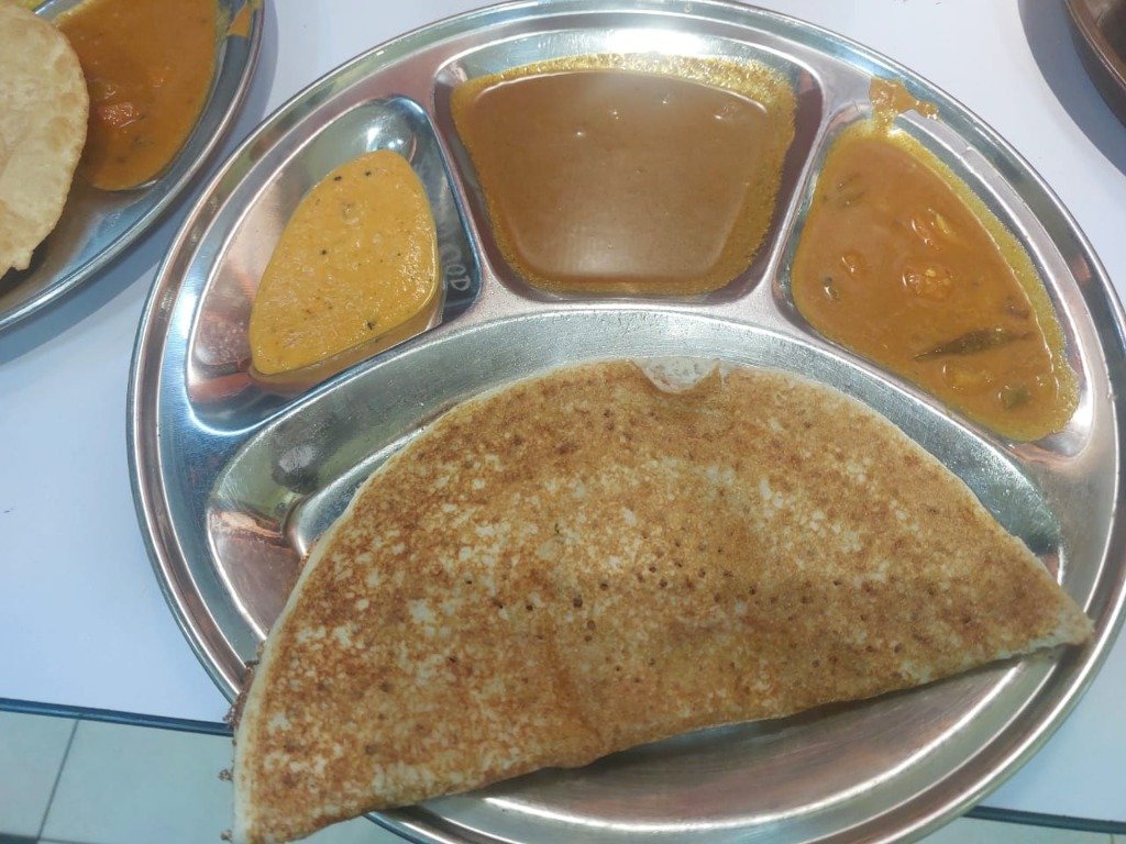 South Indian Thosai Set with Sambar and Chutneys